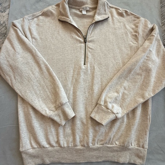 Daily Ritual Oatmeal Quarter Zip - Picture 4 of 10